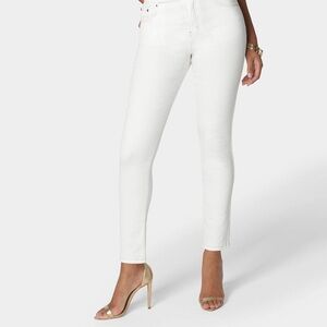 BEBE White Wash Jeans Women 28 Stretch Mid Rise Skinny Denim Summer beach Preppy